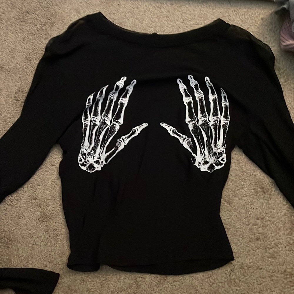 black see thru long sleeve